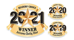 Readers' Choice Winner badges for 2021, 2020, and 2019.